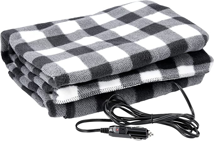 Electric Blanket Tailgating Emergency Stalwart BLACK